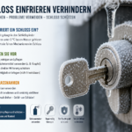 Vereistes Türschloss im Winter mit Tipps zur Vermeidung und Enteisung
